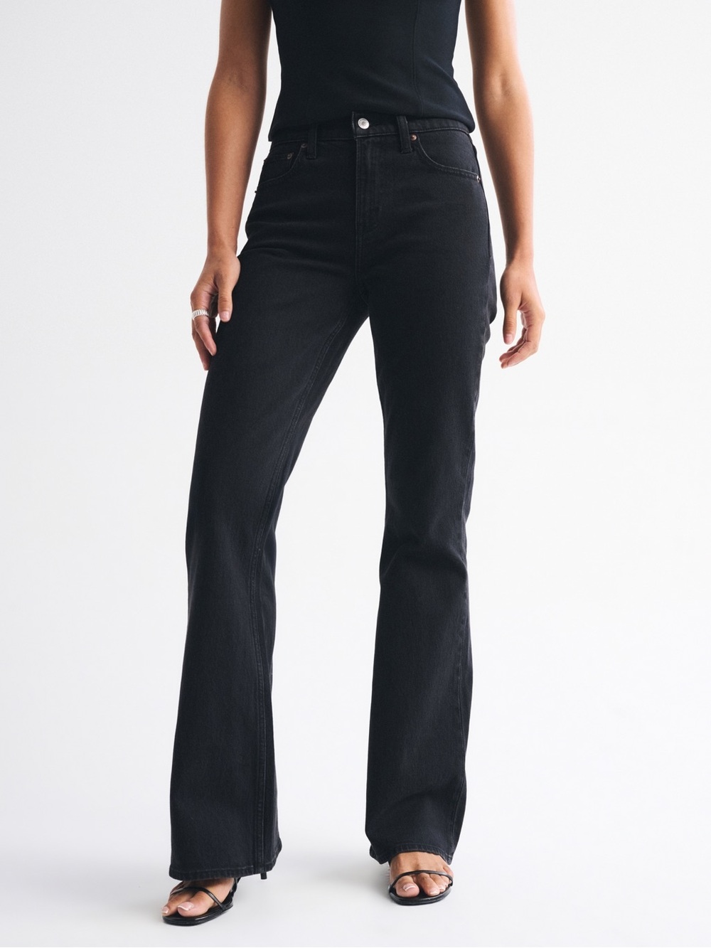 ABERCROMBIE & FITCH High-Rise Black Flare Women's Jeans